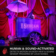 Haunted Hill Farm 6-Ft. I Scream Clown Cart Animatronic
