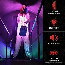 Haunted Hill Farm 7.1-Ft. Standing Animated Painting Clown Animatronic