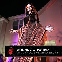 Haunted Hill Farm 7.1-Ft. Standing Animated Reaper Animatronic