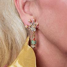 Heidi Daus Auld Lang Syne Crystal Champagne Bottle Drop Earrings