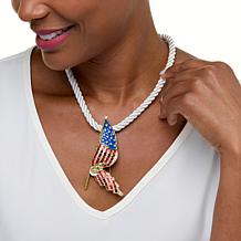 Heidi Daus Behold! Your Country's Flag Pin/Pendant with Cord Necklace