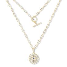 Heidi Daus Compass and Dog Tag 2-piece Chain and Beaded Necklace Set