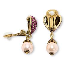 Heidi Daus Cotillion Heart Bronzetone Crystal Drop Earrings