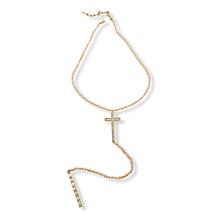 Heidi Daus Delicate Divinity Crystal Cross Necklace and Earring Set