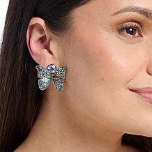 Heidi Daus Living Butterfly Multicolor Crystal Earrings