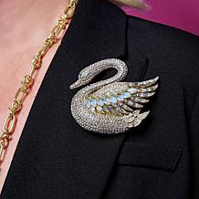 Heidi Daus Multicolor Crystal Odette Swan Pin