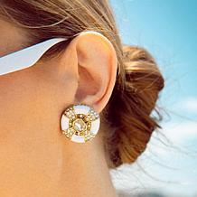 Heidi Daus Newport Chic Grande Crystal and Enamel Earrings