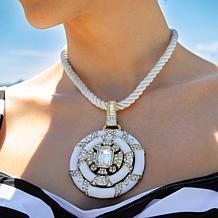 Heidi Daus Newport Chic Grande Crystal & Enamel Pendant with Necklace