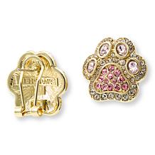 Heidi Daus Pretty Paw Print Pink Crystal Earrings