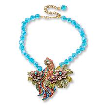 Heidi Daus Pretty Polly Crystal Parrot Beaded Drop Necklace