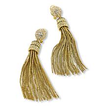 Heidi Daus Retro Fabulous Crystal Accent Tassel Earrings