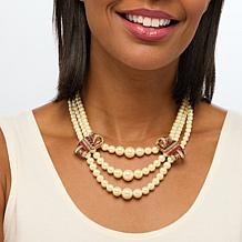 Heidi Daus Ribbon Candy Glass Pearl and Crystal Necklace