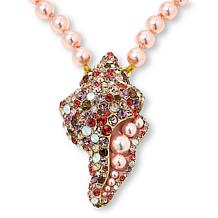 Heidi Daus Shell Ya! 18" Crystal and Simulated Pearl Drop Necklace