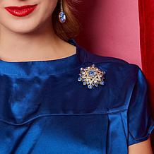 Heidi Daus Spectacular Star of David Bronzetone Crystal-Encrusted Pin