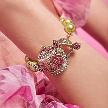 Heidi Daus Tea Time Bronze-Tone Crystal Beaded Dangle Bracelet