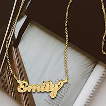 Heights Jewelers Plated Sterling Silver Personalized 3-D Name Necklace