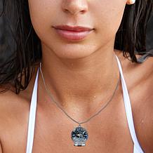 Heights Jewelers Sterling Silver Nephritis Medallion Pendant and Chain