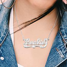 Heights Jewelers Sterling Silver Personalized Bling Name Necklace