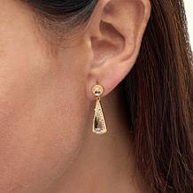 Herkimer Mines "Diamond" Goldtone Quartz Fancy-Cut Drop Earrings