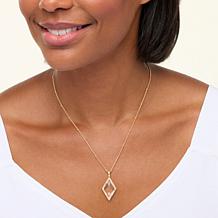 Herkimer Mines "Diamond" Quartz Fancy-Cut Pendant with 18" Chain