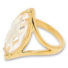 Herkimer Mines "Diamond" Quartz Marquise Briolette Ring