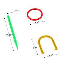 Hey! Play! 2-in-1 Outdoor Horseshoe and Ring Toss