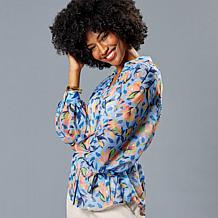 HFR x Undra Celeste Printed Metallic Clip Dot Top