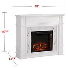 Highgate Faux Cararra Marble Media Electric Fireplace
