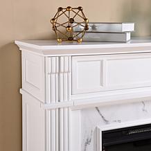 Highgate Faux Cararra Marble Media Electric Fireplace