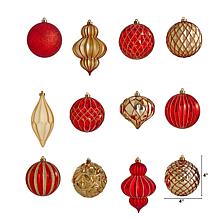 Holiday Lux Shatterproof, 12 Count Christmas Tree Ornament Set, 100...