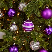 Holiday Shatterproof, 64 Count Christmas Tree Ornament Set, 80mm wi...