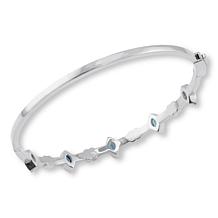 House of Ellure Blue Sapphire and White Topaz Bangle Bracelet