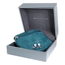 House of Ellure Marquise-Cut Blue Sapphire and Cultured Pearl Earrings