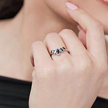 House of Ellure Marquise-Cut Teal Blue Sapphire 5-Stone Ring