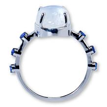 House of Ellure Sterling Silver Moonstone and Sapphire Ring