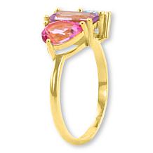 House of Ellure Sterling Silver Multigemstone Fancy-Shape Cluster Ring