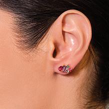 House of Ellure Sterling Silver Topaz Cluster Stud Earrings 