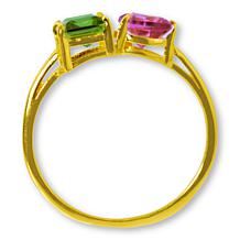 House of Ellure "Toi et Moi" Pink Topaz and Peridot Ring