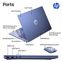 HP Omnibook 16" Touch Intel Laptop 4GB RAM 128GB SSD w/ Wireless Mo...