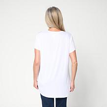 HUE Knit Top with Asymmetrical Bow Detail