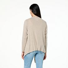 HUE Marled Rib Knit Cardigan