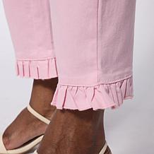 Hue Ruffle Denim Skimmer with Functional Pockets