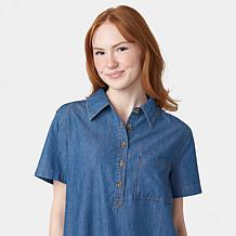 HUE Short Sleeve Denim Dress