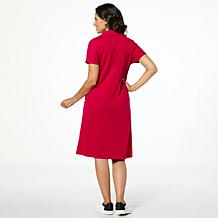 HUE Short-Sleeve Knit Popover Dress