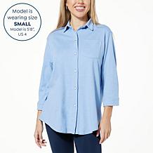 HUE Spring Button-Down Nap Shirt