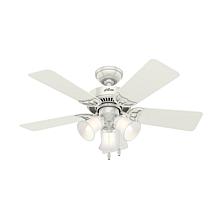 Hunter 42" Southern Breeze White Ceiling Fan w LED Light Kit & Chain
