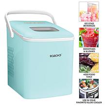 Igloo IGLICEB26HNAQ Ice Maker with Handle, Aqua