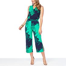 IMAN Global Chic 2-piece Drapey Knit Top and Cropped Pant Set