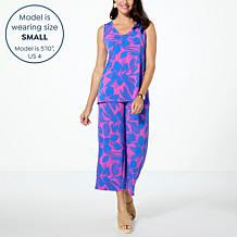 IMAN Global Chic 2-piece Runway Jersey Knit Tank & Crop Pant Set