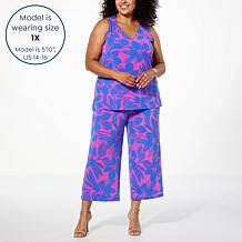 IMAN Global Chic 2-piece Runway Jersey Knit Tank & Crop Pant Set